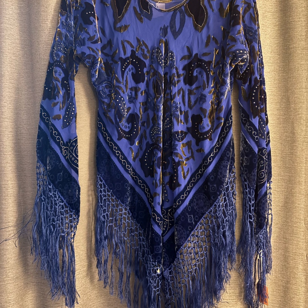Bohemian Blue Fringe Top PTP 21-23